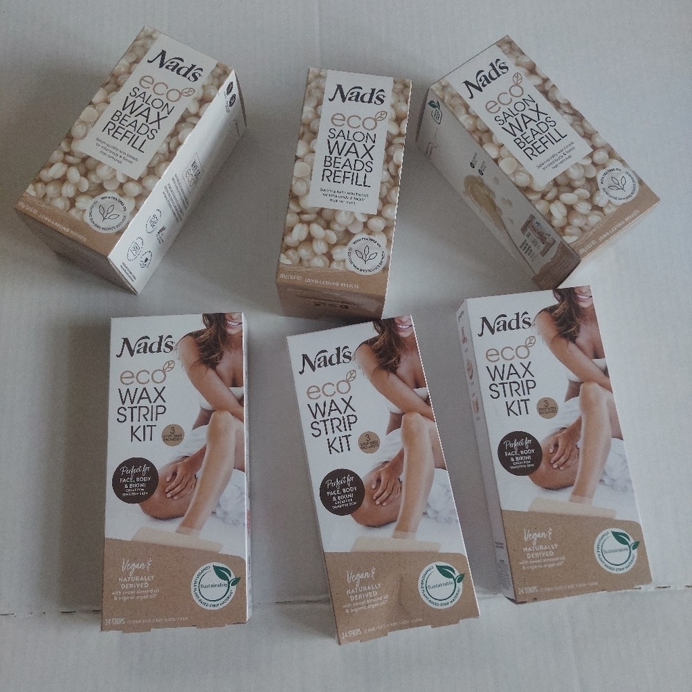 6 Pcs New Nads Eco Wax Strip Kit / Nads Wax Refils
